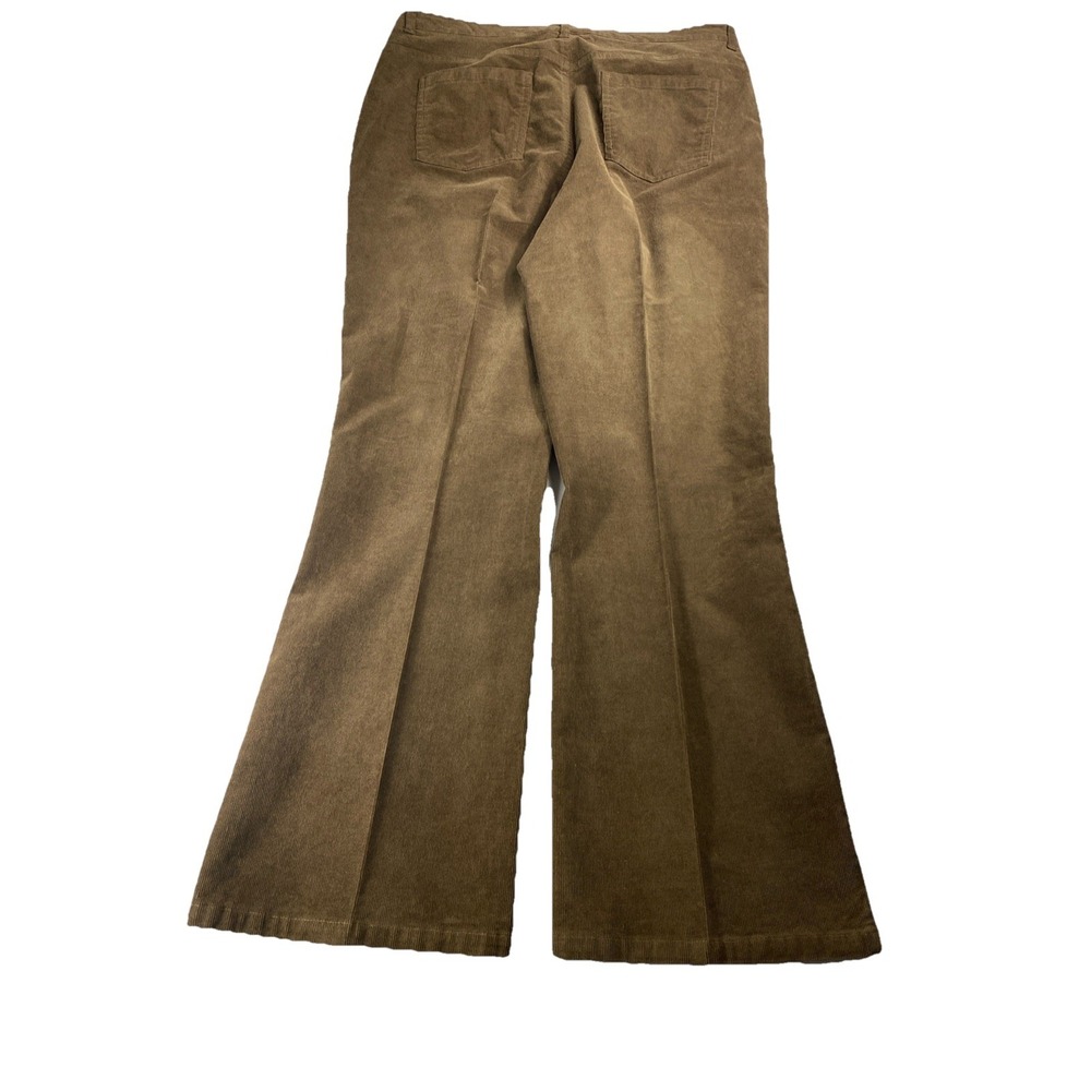 Back In The Saddle Pants Size 16 Brown Corduroy Embroidered Roses Flared Curvy - Picture 2 of 12
